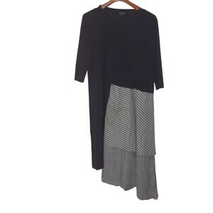 Front Row by Sara & Goldy XL Asymmetrical Patchwork Midi Dress Lagenlook